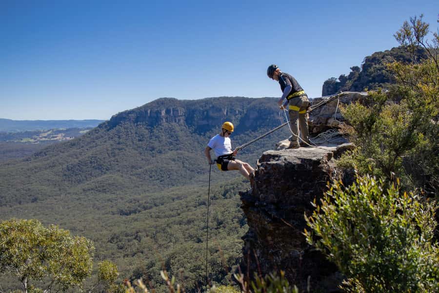 Blue Mountains: Abseiling and Canyoning Experience - The final exit: a 30-metre waterfall abseil you can actually photograph