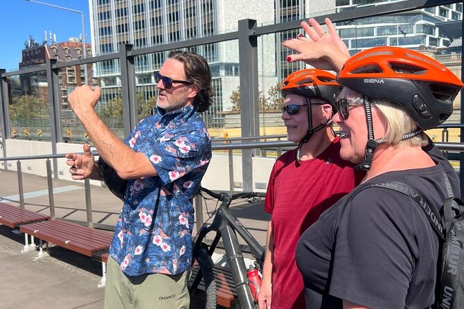 Guided Electric Bike Tour of Sydney with Bluetooth helmets - Cockle Bay Wharf to Zupano: lunch options with harbour views