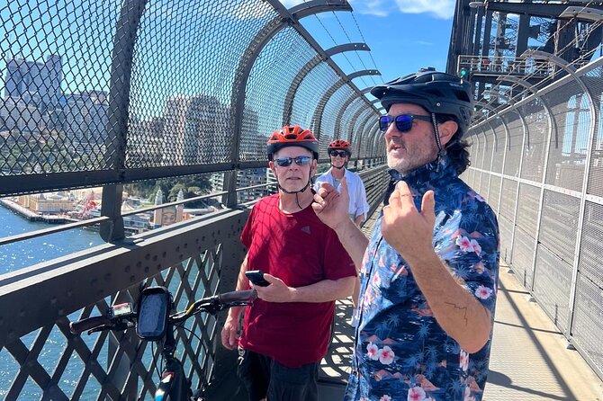 Guided Electric Bike Tour of Sydney with Bluetooth helmets - Barangaroo Reserve: the modern headland you can feel on a bike