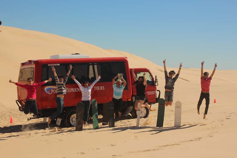 Port Stephens: Birubi Beach 4WD Tour with Sandboarding - The 40-meter dunes and the sandboarding lesson