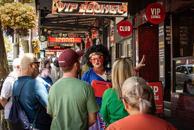 Private Drag Queen Walking Tour through Sydney's LGBT District - Taylor Square icons: Oxford Hotel and the Mardi Gras offices