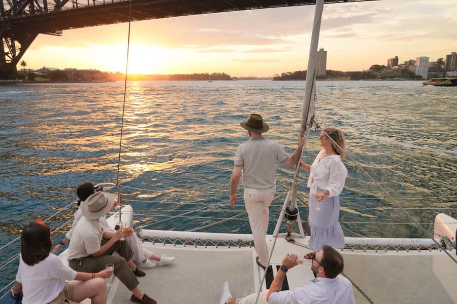 Sydney Harbour: Sunset Catamaran Cruise - Entering the Ride: Man O’War Steps to Kirralee in One Smooth Move