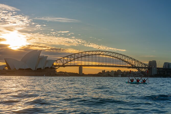 Sydney LED Lit Kayak Tour of the Opera House and Bridge - Gliding from the launch toward the Opera House
