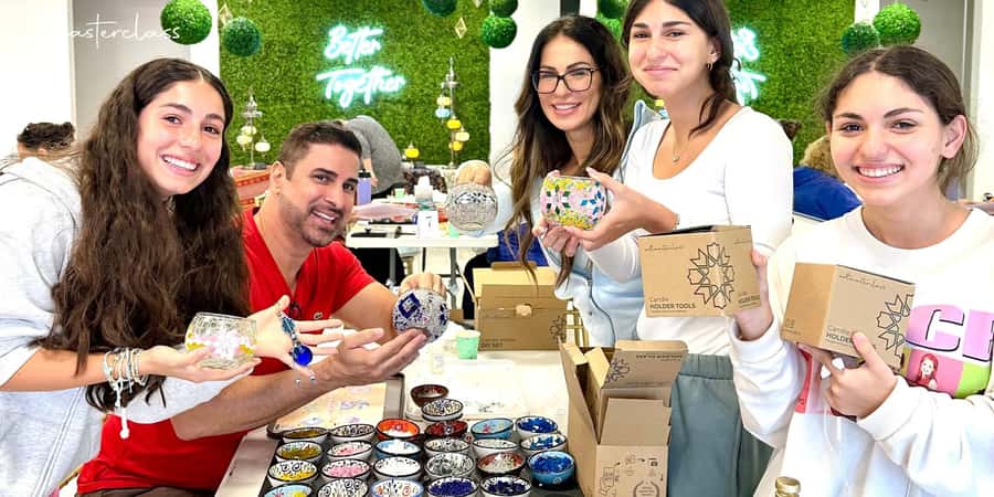 Sydney: Mosaic Art Classes - Turkish Lamp Workshop - What you make: your take-home Turkish mosaic lamp